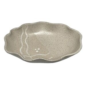 Signed‎ Studio Pottery Ceramic Bowl Decorative Beige Speckled Dish